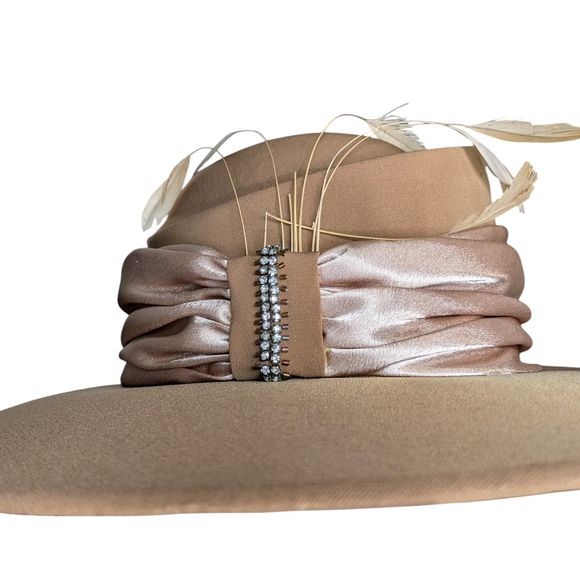 BEN MARC WIDE BRIM DERBY/CHURCH OLD MONEY GLAM SOPHISTICATED HANDMADE HAT.RARE - Picture 5 of 9